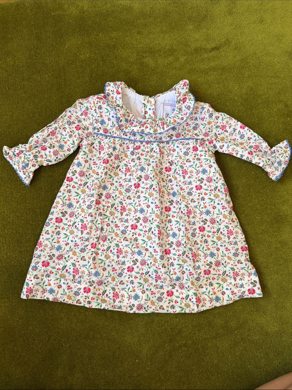 Classic Prep Floral Ruffle Collar Dress 3-6 months